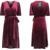 image:imageRVivimos Womens Velvet Pleated Wrap Tie Waist Elegant Flowy Party Plus Size Midi DressesWine Red Belt