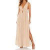 image:imageRVivimos Boho Dress for Women Sexy Deep V Neck Sleeveless Hollow Out Backless Casual Side Slit Maxi DressBeige2