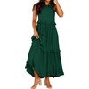 image:imageRVivimos Womens Summer Dress Sleeveless Halter Layered Ruffles Casual Boho Flowy Maxi DressEmerald Green