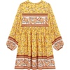 image:imageRVivimos Womens Long Sleeve Floral Casual Print Cotton Mini Tunic DressDark Lemon