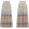 image:imageRVivimos Womens Summer Vintage Floral Print Boho Casual Ruffled Flowy Maxi SkirtBeige