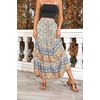 image:imageRVivimos Womens Summer Vintage Floral Print Boho Casual Ruffled Flowy Maxi SkirtBeige