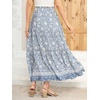 image:imageRVivimos Womens Summer Vintage Floral Print Boho Casual Ruffled Flowy Maxi SkirtLightblue