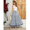 image:imageRVivimos Womens Summer Vintage Floral Print Boho Casual Ruffled Flowy Maxi SkirtLightblue
