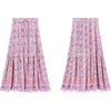 image:imageRVivimos Womens Summer Vintage Floral Print Boho Casual Ruffled Flowy Maxi SkirtPink