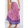 image:imageRVivimos Womens Summer Vintage Floral Print Boho Casual Ruffled Flowy Maxi SkirtPink2
