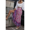 image:imageRVivimos Womens Summer Vintage Floral Print Boho Casual Ruffled Flowy Maxi SkirtWhitepink