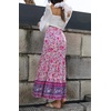 image:imageRVivimos Womens Summer Vintage Floral Print Boho Casual Ruffled Flowy Maxi SkirtWhitepink