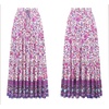 image:imageRVivimos Womens Summer Vintage Floral Print Boho Casual Ruffled Flowy Maxi SkirtWhitepink