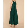 image:imageRVivimos Womens Summer Boho Ruffle Halter Sleeveless Mock Neck Tie Back Flowy Maxi Dress with PocketsEmeraldgreen