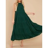 image:imageRVivimos Womens Summer Boho Ruffle Halter Sleeveless Mock Neck Tie Back Flowy Maxi Dress with PocketsEmeraldgreen