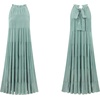image:imageRVivimos Womens Summer Boho Ruffle Halter Sleeveless Mock Neck Tie Back Flowy Maxi Dress with PocketsGreen