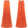 image:imageRVivimos Womens Summer Boho Ruffle Halter Sleeveless Mock Neck Tie Back Flowy Maxi Dress with PocketsOrange