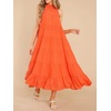 image:imageRVivimos Womens Summer Boho Ruffle Halter Sleeveless Mock Neck Tie Back Flowy Maxi Dress with PocketsOrange