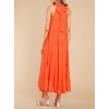 image:imageRVivimos Womens Summer Boho Ruffle Halter Sleeveless Mock Neck Tie Back Flowy Maxi Dress with PocketsOrange