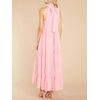 image:imageRVivimos Womens Summer Boho Ruffle Halter Sleeveless Mock Neck Tie Back Flowy Maxi Dress with PocketsPink