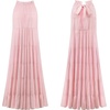 image:imageRVivimos Womens Summer Boho Ruffle Halter Sleeveless Mock Neck Tie Back Flowy Maxi Dress with PocketsPink