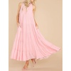 image:imageRVivimos Womens Summer Boho Ruffle Halter Sleeveless Mock Neck Tie Back Flowy Maxi Dress with PocketsPink