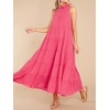 image:imageRVivimos Womens Summer Boho Ruffle Halter Sleeveless Mock Neck Tie Back Flowy Maxi Dress with PocketsWatermelonred