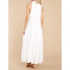 image:imageRVivimos Womens Summer Boho Ruffle Halter Sleeveless Mock Neck Tie Back Flowy Maxi Dress with PocketsWhite