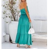 image:imageRVivimos Womens Summer Cotton Tube Strapless Casual Boho Sleeveless Maxi Dress with BeltTeal