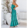 image:imageRVivimos Womens Summer Cotton Tube Strapless Casual Boho Sleeveless Maxi Dress with BeltTeal