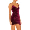 image:imageRVivimos Womens Velvet Ruched V Neck Spaghetti Straps Sleeveless Bodycon Mini DressBurgundy