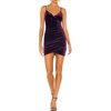 image:imageRVivimos Womens Velvet Ruched V Neck Spaghetti Straps Sleeveless Bodycon Mini DressPurple