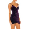 image:imageRVivimos Womens Velvet Ruched V Neck Spaghetti Straps Sleeveless Bodycon Mini DressPurple