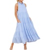 image:imageRVivimos Womens Summer Boho Ruffle Halter Sleeveless Mock Neck Tie Back Flowy Maxi Dress with PocketsSkyblue