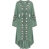 image:imageRVivimos Womens V Neck Bell Sleeve Vintage Floral Embroidered High Low Long DressesGreen