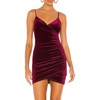 image:imageRVivimos Womens Velvet Ruched V Neck Spaghetti Straps Sleeveless Bodycon Mini DressBurgundy