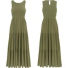 image:imageRVivimos 2026 Summer Cotton Midi Dresses for Women Casual Sleeveless Smocked ALine Tiered Flowy Tank Dress with PocketsArmy Green