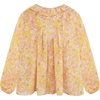 image:imageRVivimos Womens Chiffon Blouse Long Sleeve Ruffle VNeck Boho Floral Print Button Down Casual Loose Top ShirtYellow