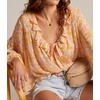 image:imageRVivimos Womens Chiffon Blouse Long Sleeve Ruffle VNeck Boho Floral Print Button Down Casual Loose Top ShirtYellow