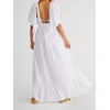 image:imageRVivimos Womens Summer Boho V Neck Short Sleeve Backless Loose Maxi Dress  Soft Flowy Fabric 2026 Vacation Beach Dress Casual Resort Wear Cruise OutfitsWhite