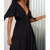 image:imageRVivimos Womens Summer Boho V Neck Short Sleeve Backless Loose Maxi Dress  Soft Flowy Fabric 2026 Vacation Beach Dress Casual Resort Wear Cruise OutfitsBlack