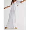 image:imageRVivimos Womens Summer Boho V Neck Short Sleeve Backless Loose Maxi Dress  Soft Flowy Fabric 2026 Vacation Beach Dress Casual Resort Wear Cruise OutfitsWhite