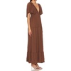 image:imageRVivimos Womens Summer Boho V Neck Short Sleeve Backless Loose Maxi Dress  Soft Flowy Fabric 2026 Vacation Beach Dress Casual Resort Wear Cruise OutfitsBrown