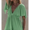 image:imageRVivimos Womens Summer Boho V Neck Short Sleeve Backless Loose Maxi Dress  Soft Flowy Fabric 2026 Vacation Beach Dress Casual Resort Wear Cruise OutfitsGreen