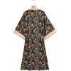 image:imageRVivimos Womens Vintage Floral Print Beach Boho Cardigan Kimono Maxi Swimwear Cover up Dress WrapBlack Yellow