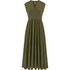 image:imageRVivimos Womens Summer 2026 Cotton Cap Sleeve V Neck Empire Waist Casual Midi Dress with PocketsArmy Green