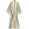 image:imageRVivimos Womens Vintage Floral Print Beach Boho Cardigan Kimono Maxi Swimwear Cover up Dress WrapAqua Green