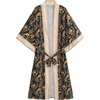 image:imageRVivimos Womens Vintage Floral Print Beach Boho Cardigan Kimono Maxi Swimwear Cover up Dress WrapBlack Yellow
