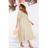 image:imageRVivimos Women Summer Cotton A Line Flowy Long Dresses  Half Sleeve Ruffled Vintage Elegant Smocked Backless Dress Maternity Shoot Baby Shower Casual Vacation OutfitsBeige1floral