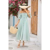image:imageRVivimos Women Summer Cotton A Line Flowy Long Dresses  Half Sleeve Ruffled Vintage Elegant Smocked Backless Dress Maternity Shoot Baby Shower Casual Vacation OutfitsGreen2