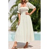 image:imageRVivimos Women Summer Cotton A Line Flowy Long Dresses  Half Sleeve Ruffled Vintage Elegant Smocked Backless Dress Maternity Shoot Baby Shower Casual Vacation OutfitsCream2floral