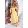 image:imageRVivimos Women Summer Cotton A Line Flowy Long Dresses  Half Sleeve Ruffled Vintage Elegant Smocked Backless Dress Maternity Shoot Baby Shower Casual Vacation OutfitsLightyellow2