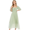 image:imageRVivimos Women Summer Cotton A Line Flowy Long Dresses  Half Sleeve Ruffled Vintage Elegant Smocked Backless Dress Maternity Shoot Baby Shower Casual Vacation OutfitsSage Green1