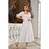 image:imageRVivimos Women Summer Cotton A Line Flowy Long Dresses  Half Sleeve Ruffled Vintage Elegant Smocked Backless Dress Maternity Shoot Baby Shower Casual Vacation OutfitsWhite2floral